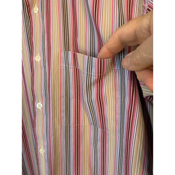 VTG 90s Klaus Boehler Dress Shirt Stripe L 16.5" Neck 32 Sleeve Classic 8913 - Picture 4 of 9